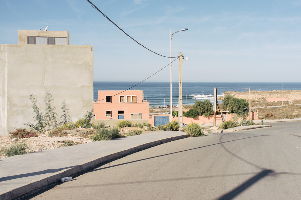 Route avec vue sur le spot